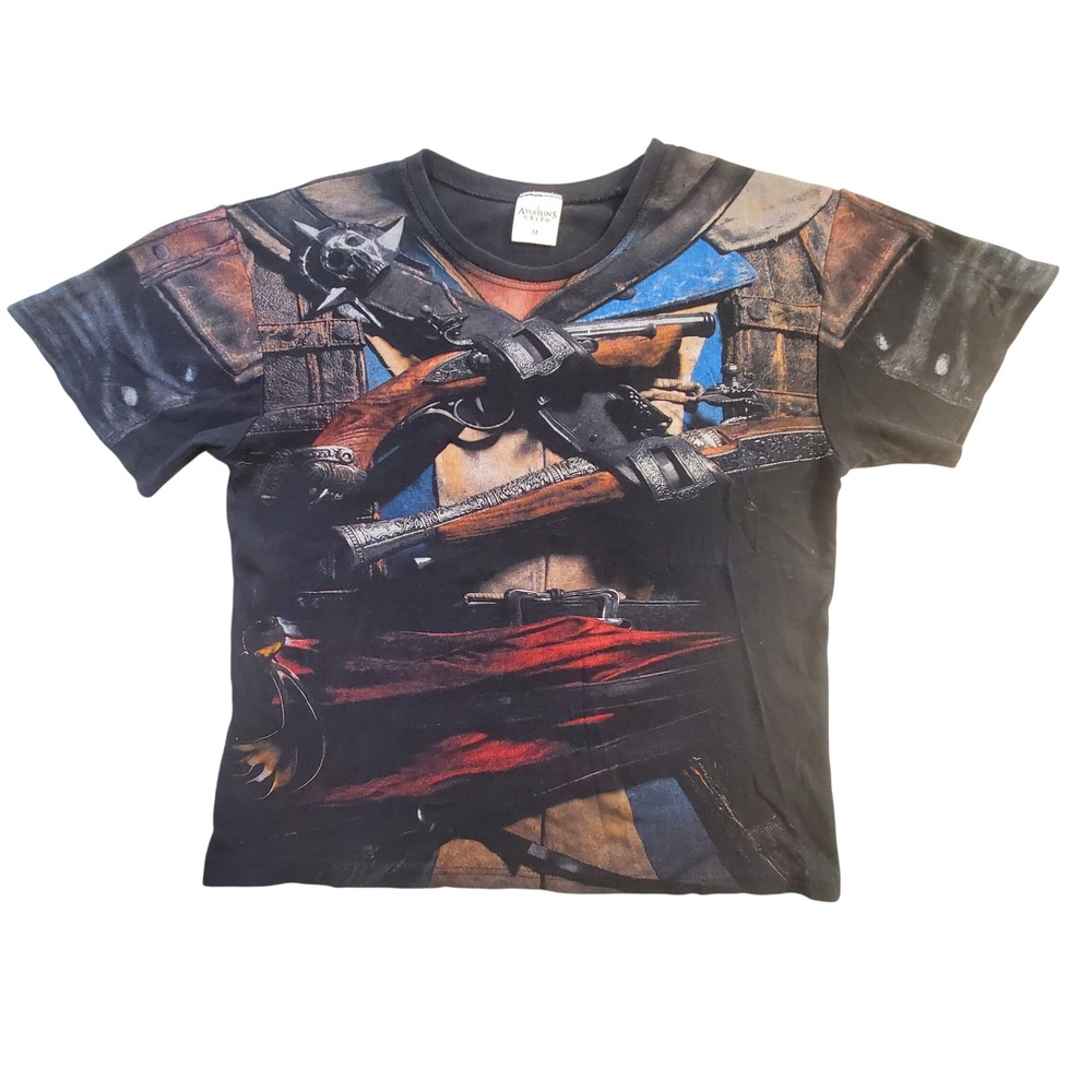 Assassins Creed IV Black Holster All Over Print Graphic T-Shirt Mens M Gamer Tee